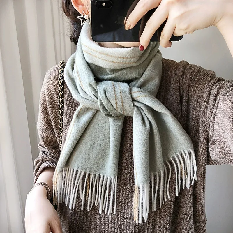 MITHAOL KUSC 100% Wool Knit Scarves Women's-6