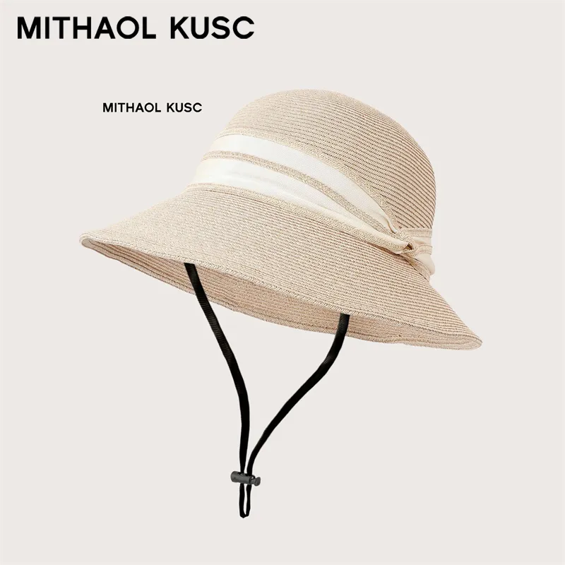 MITHAOL KUSC Raffia Bucket Hats Women's-3