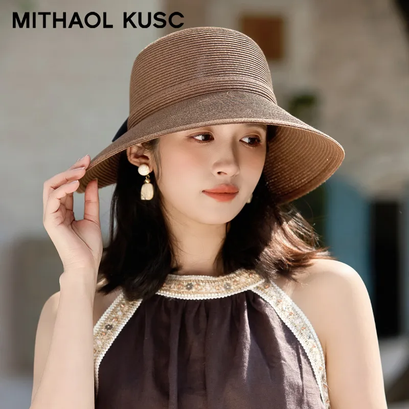 MITHAOL KUSC Paper Reed Bucket Hats Women's-4