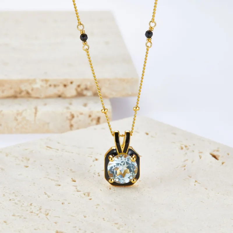 MITHAOL KUSC 925 Silver Plated With 18K Gold Necklaces Women's-1