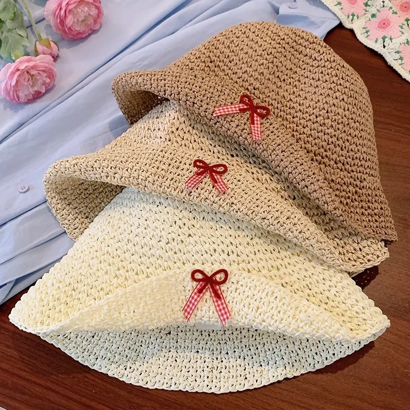MITHAOL KUSC Straw Woven Bucket Hats Women's-7
