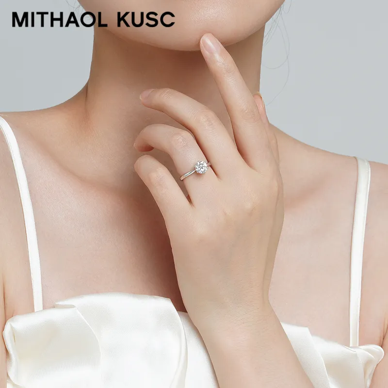 MITHAOL KUSC S925 Silver Moissanite Rings Women's-1