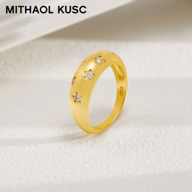 MITHAOL KUSC S925 Silver With 18K Gold Plating Rings Women's-2