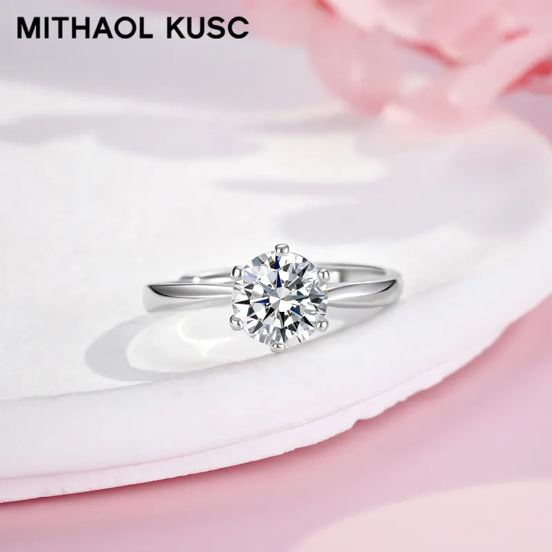 MITHAOL KUSC S925 Silver Moissanite Rings Women's-4