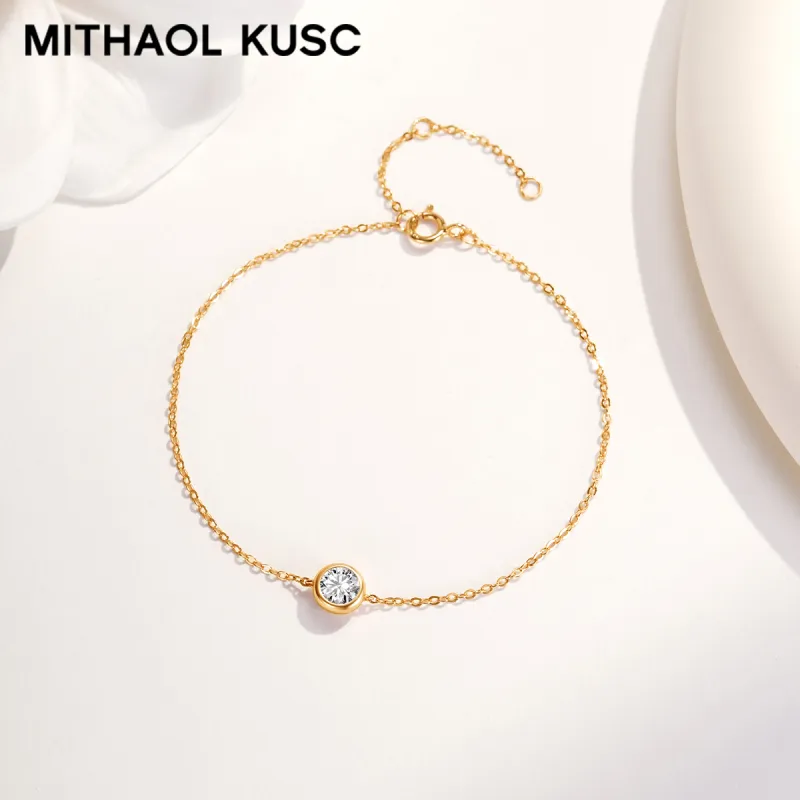 MITHAOL KUSC S925 Silver Plated With 18K Gold Bracelets Women's-3