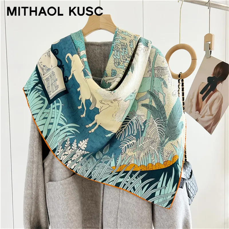 MITHAOL KUSC Silk Scarves Women's-17