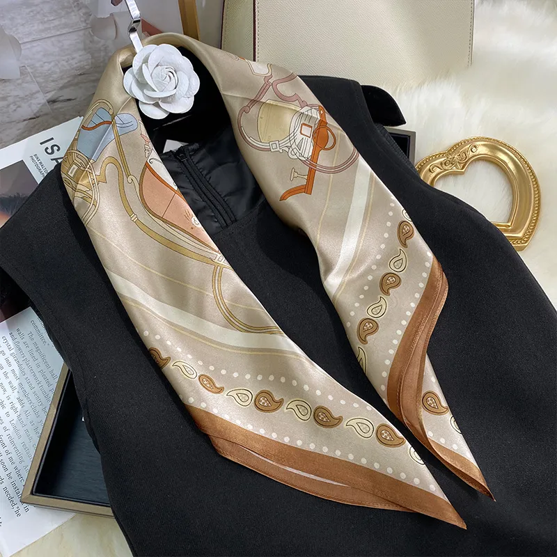 MITHAOL KUSC Silk Scarves Women's Champagne Carriage-6
