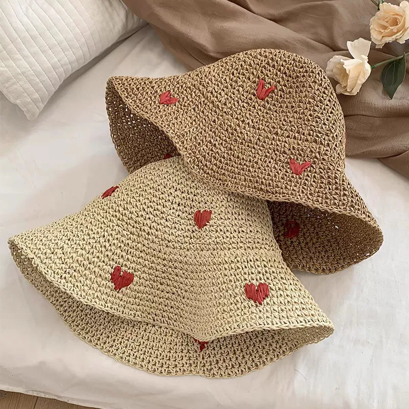 MITHAOL KUSC Straw Woven Bucket Hats Women's-6