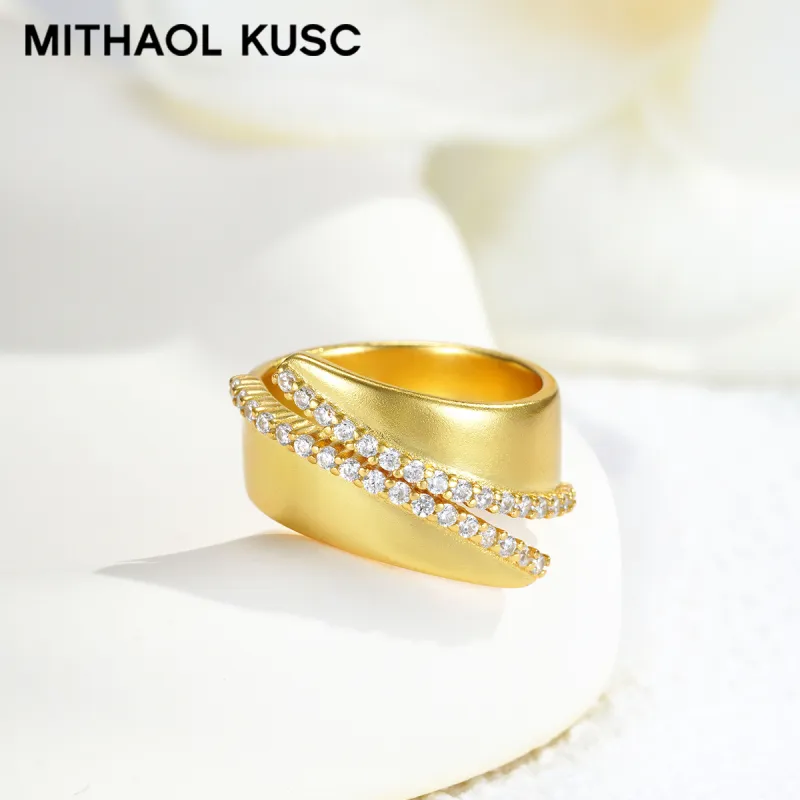 MITHAOL KUSC S925 Silver With 18K Gold Plating Rings Women's-3