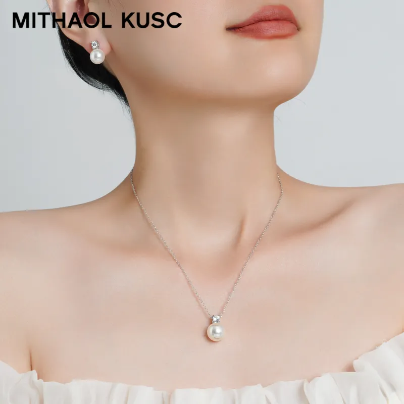 MITHAOL KUSC Zircon Shell Beads Stud Earrings Women's-2