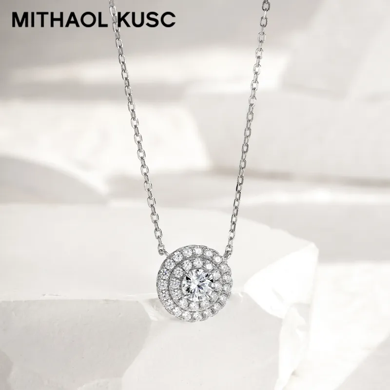 MITHAOL KUSC S925 Silver Plated With 18K Gold Necklaces Women's-4