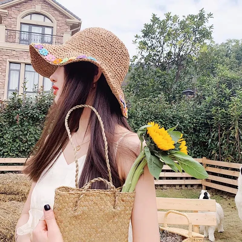 MITHAOL KUSC Straw Woven Bucket Hats Women's-11