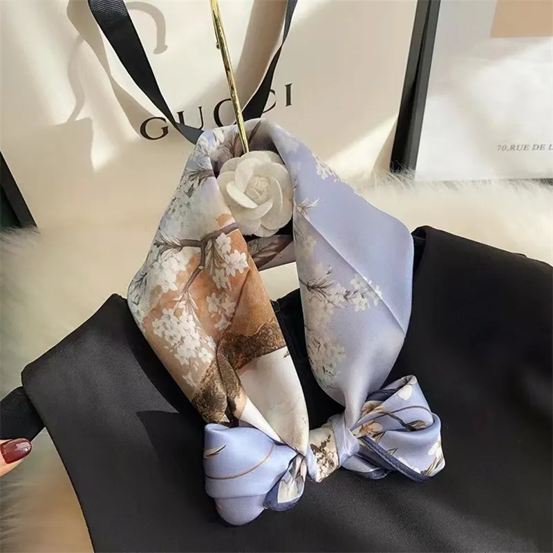 MITHAOL KUSC 100% Mulberry Silk Silk Scarves Women's Elegant Light Purple-4