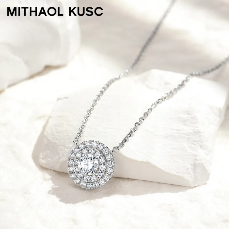 MITHAOL KUSC S925 Silver Plated With 18K Gold Necklaces Women's-5