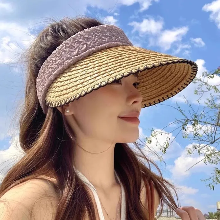 MITHAOL KUSC Straw Woven Sun Protection Hats Women's-4