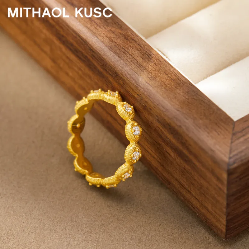 MITHAOL KUSC S925 Silver Plated With 18K Gold Rings Women's-3