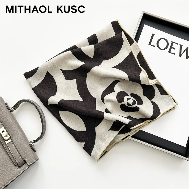 MITHAOL KUSC Silk Scarves Women's Classical Style Polyamide Wheel-8
