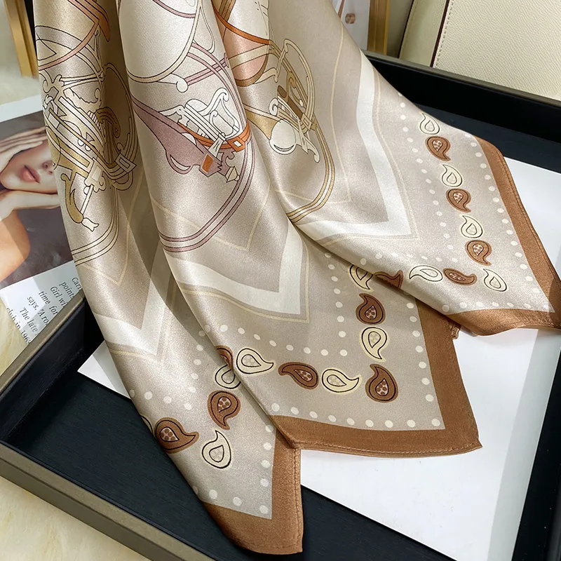 MITHAOL KUSC Silk Scarves Women's Champagne Carriage-4