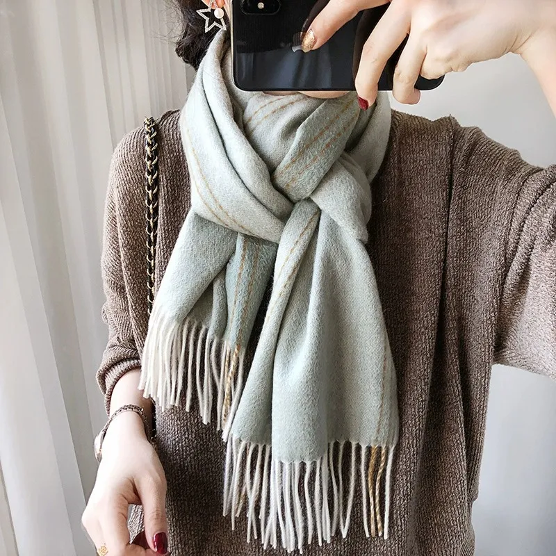 MITHAOL KUSC 100% Wool Knit Scarves Women's-4
