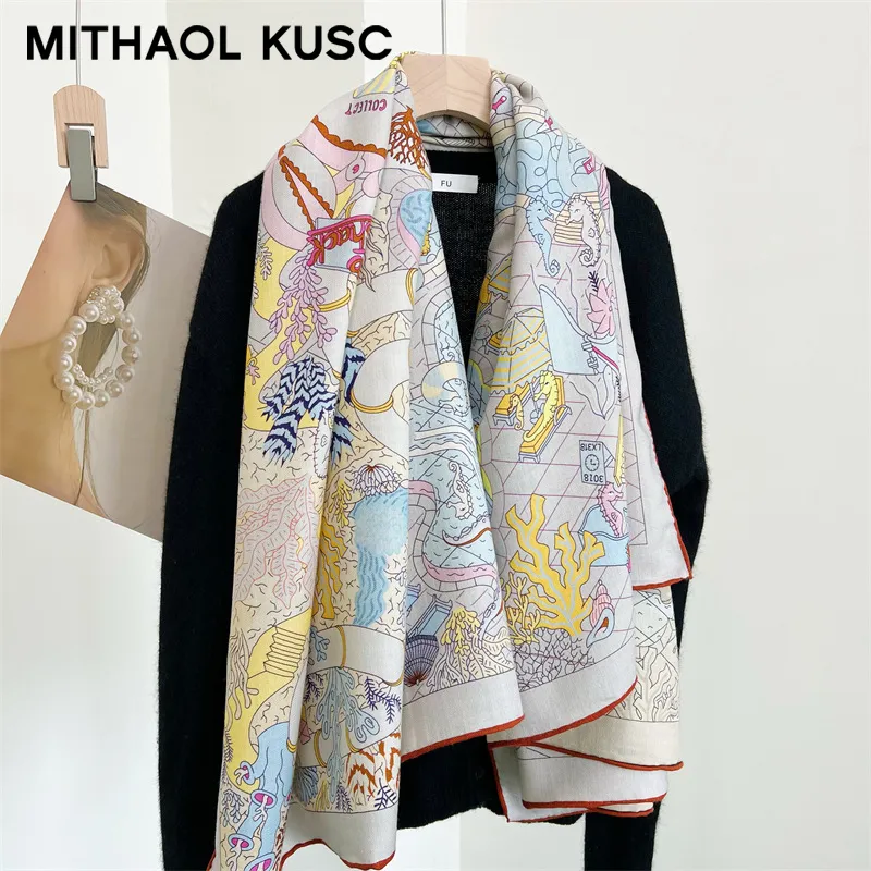 MITHAOL KUSC Silk Scarves Women's-12