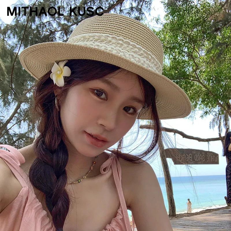 MITHAOL KUSC Straw Woven Sun Protection Hats Women's-2