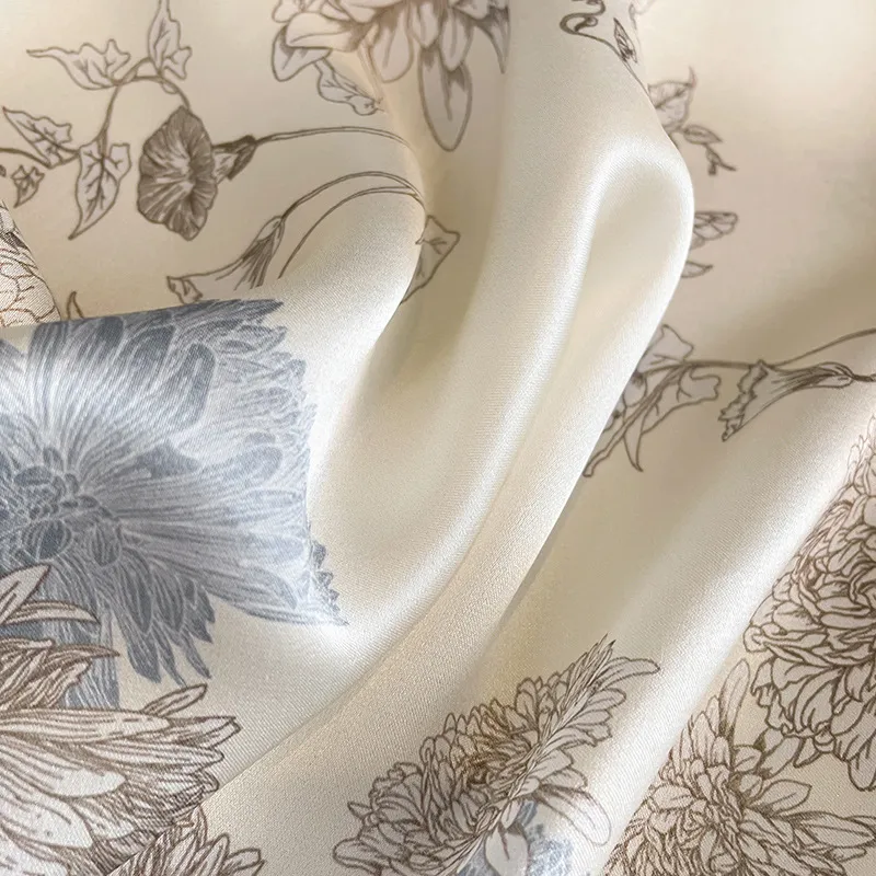 MITHAOL KUSC Silk Scarves Women's Elegant Blue-2
