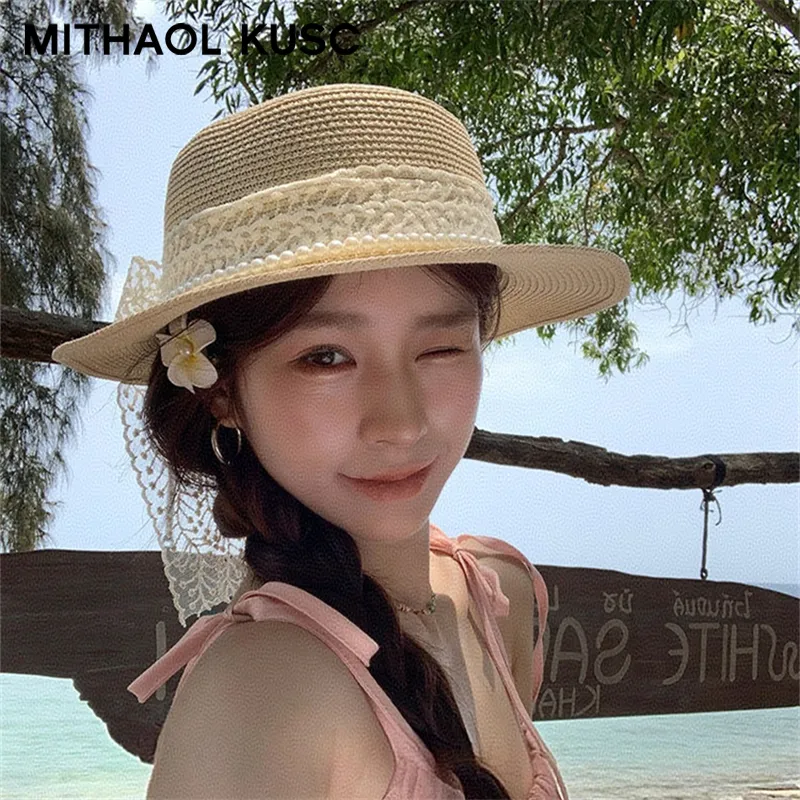 MITHAOL KUSC Straw Woven Sun Protection Hats Women's-6