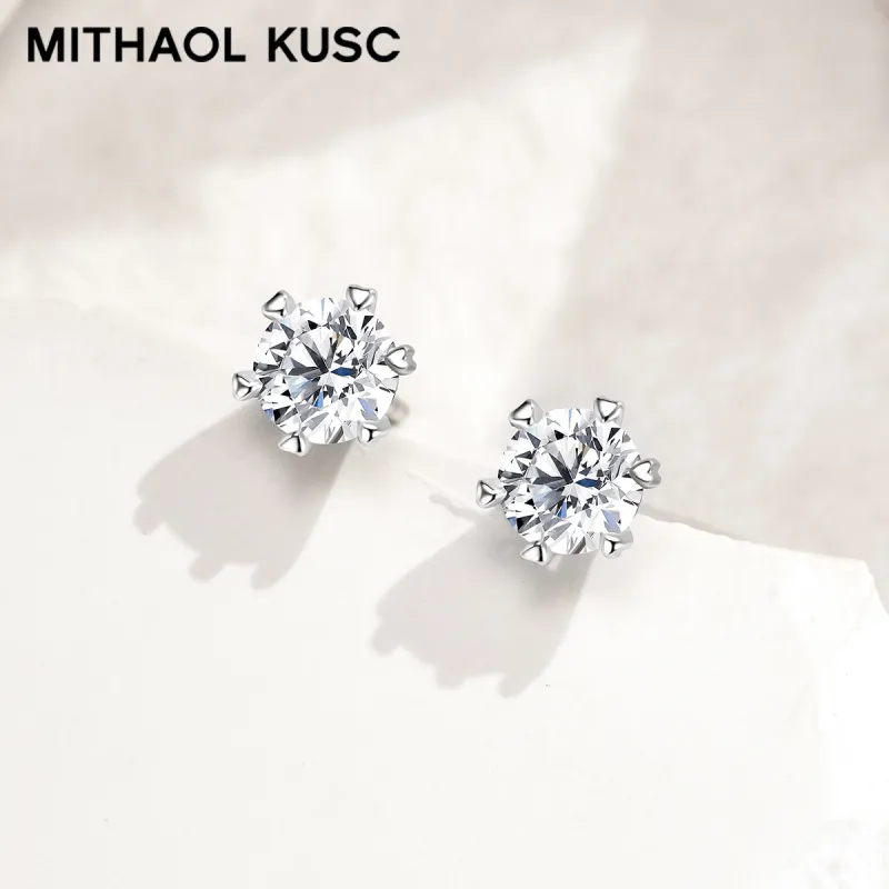 MITHAOL KUSC 18K Gold Plated Silver Stud Earrings Women's-4