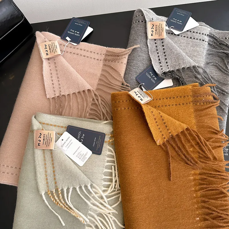 MITHAOL KUSC 100% Wool Knit Scarves Women's-10