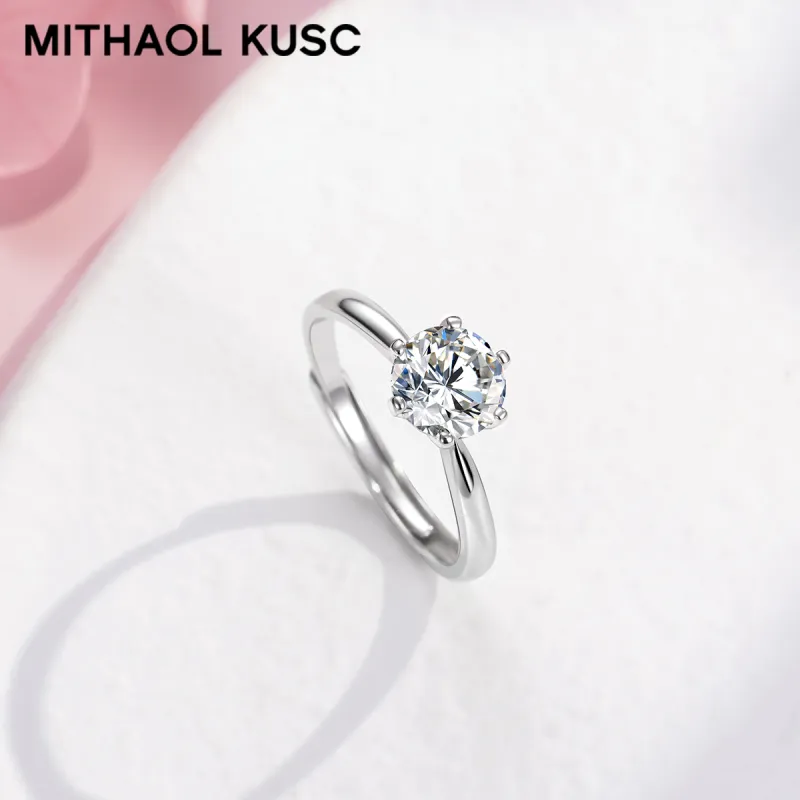 MITHAOL KUSC S925 Silver Moissanite Rings Women's-3