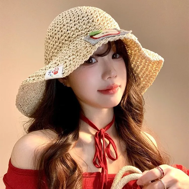 MITHAOL KUSC Straw Woven Bucket Hats Women's-5