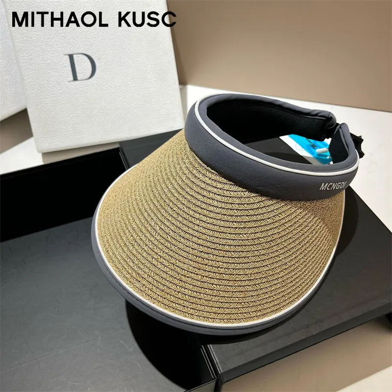 MITHAOL KUSC Straw Woven Sun Protection Hats Women's-5