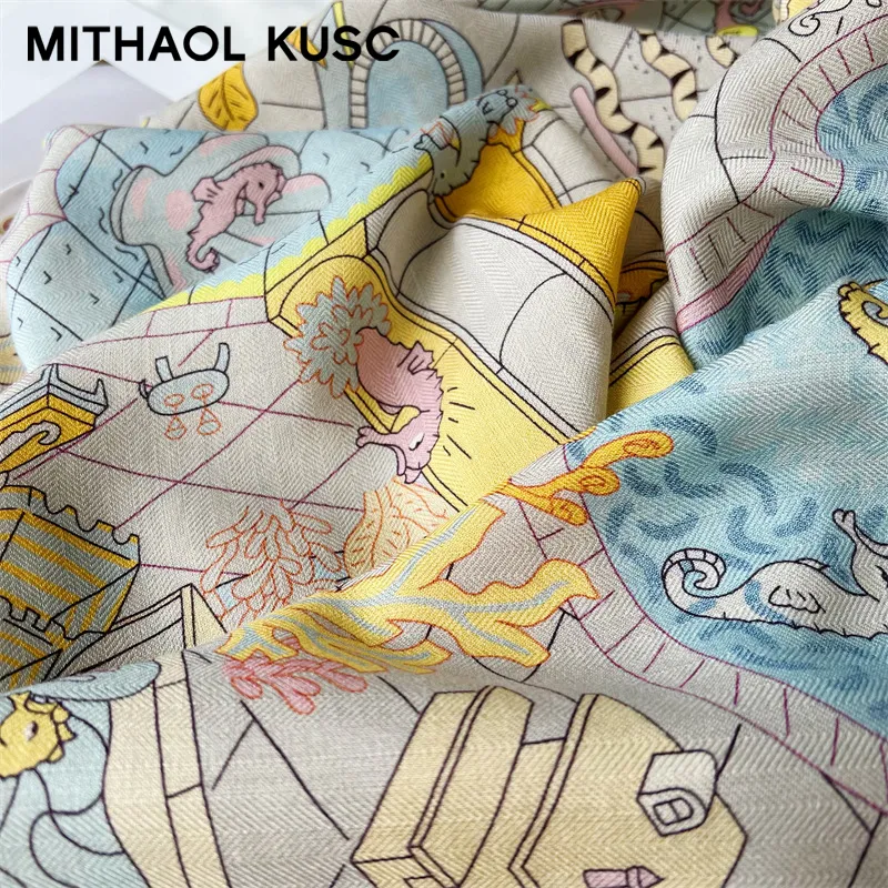 MITHAOL KUSC Silk Scarves Women's-14