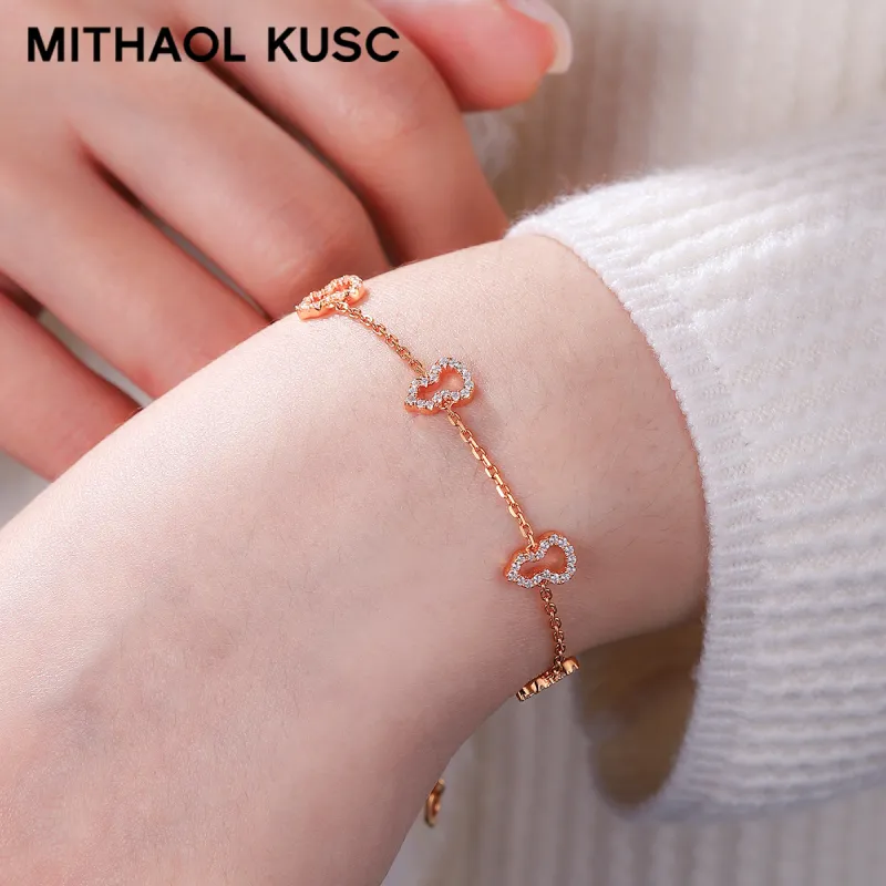 MITHAOL KUSC 925 Silver Plated With 18K Gold Necklaces Women's-1