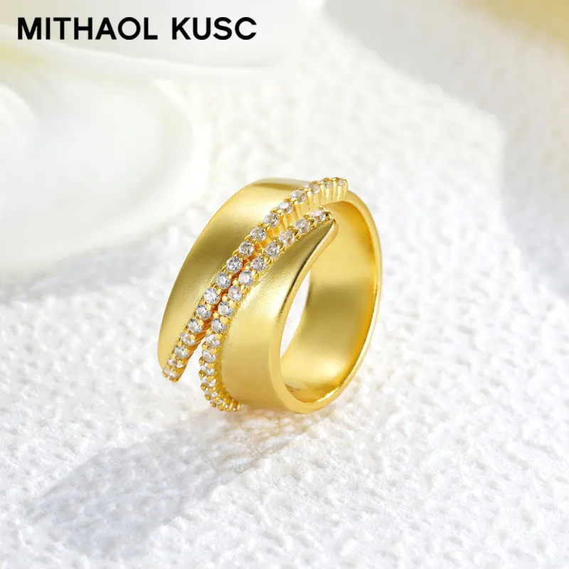 MITHAOL KUSC S925 Silver With 18K Gold Plating Rings Women's-2