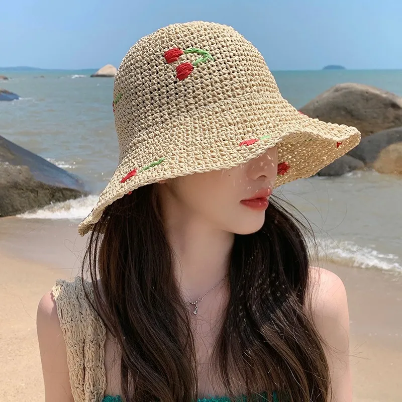 MITHAOL KUSC Straw Woven Bucket Hats Women's-2