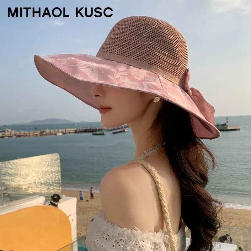 MITHAOL KUSC Straw Woven Bucket Hats Women's-1