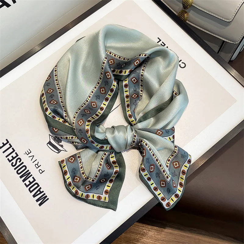 MITHAOL KUSC 100% Mulberry Silk Silk Scarves Women's Turquoise-1