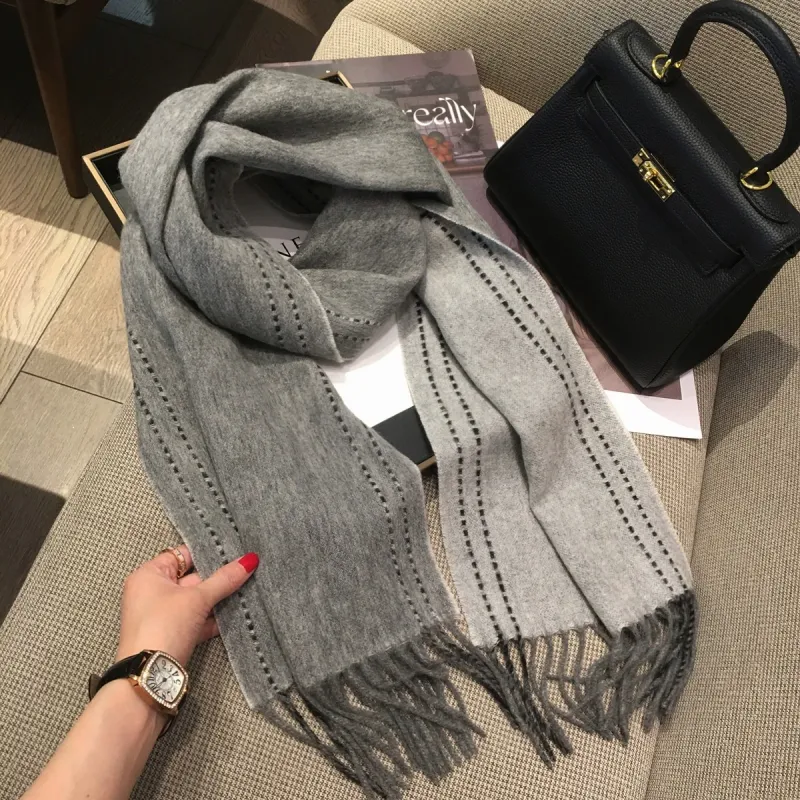 MITHAOL KUSC 100% Wool Knit Scarves Women's-1