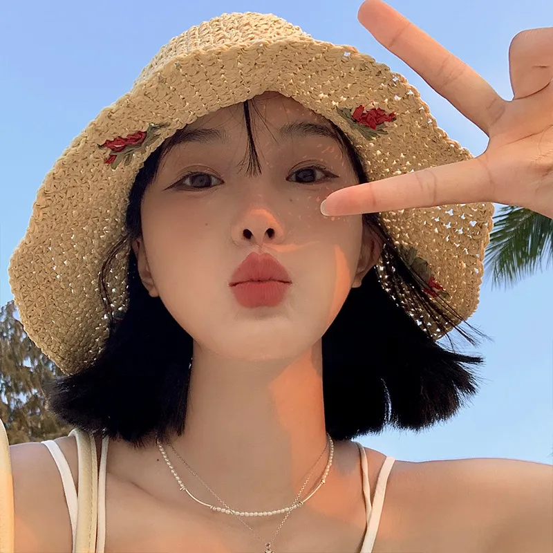MITHAOL KUSC Straw Woven Bucket Hats Women's-15