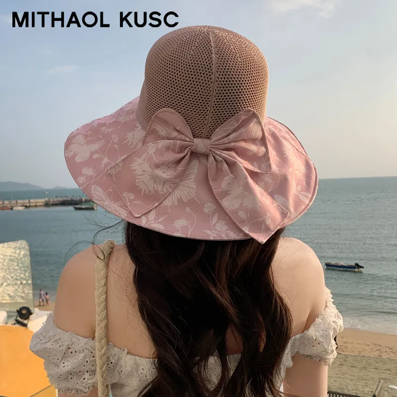 MITHAOL KUSC Straw Woven Bucket Hats Women's-2
