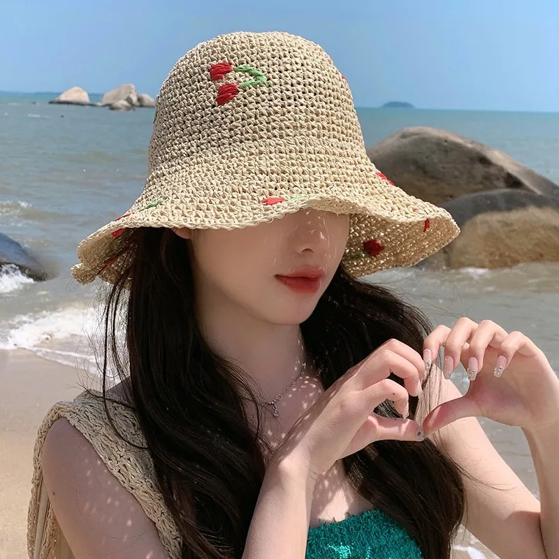 MITHAOL KUSC Straw Woven Bucket Hats Women's-3