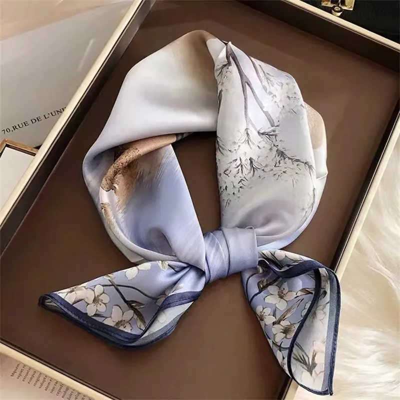 MITHAOL KUSC 100% Mulberry Silk Silk Scarves Women's Elegant Light Purple-2