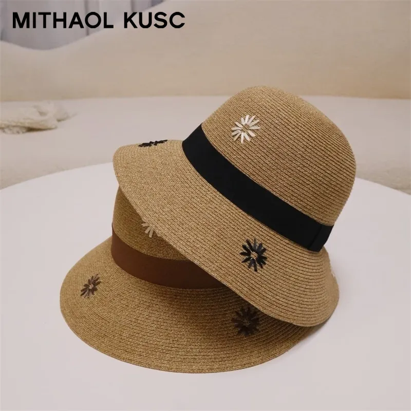 MITHAOL KUSC Straw Woven Bucket Hats Women's-6