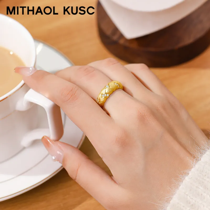 MITHAOL KUSC S925 Silver With 18K Gold Plating Rings Women's-2