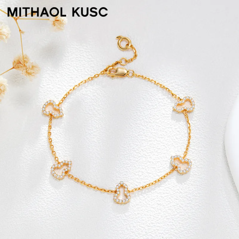 MITHAOL KUSC 925 Silver Plated With 18K Gold Necklaces Women's-5