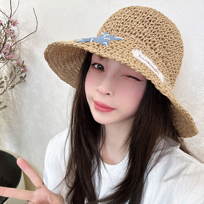 MITHAOL KUSC Straw Woven Bucket Hats Women's-8