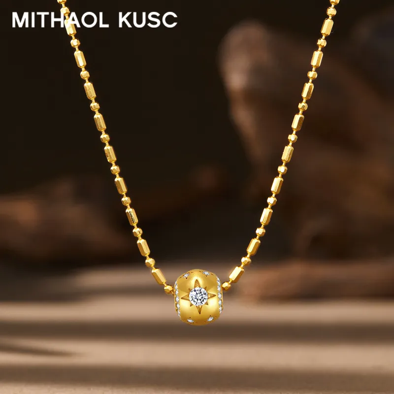 MITHAOL KUSC 925 Sterling Silver 18K Gold Plated Necklaces Women's-4