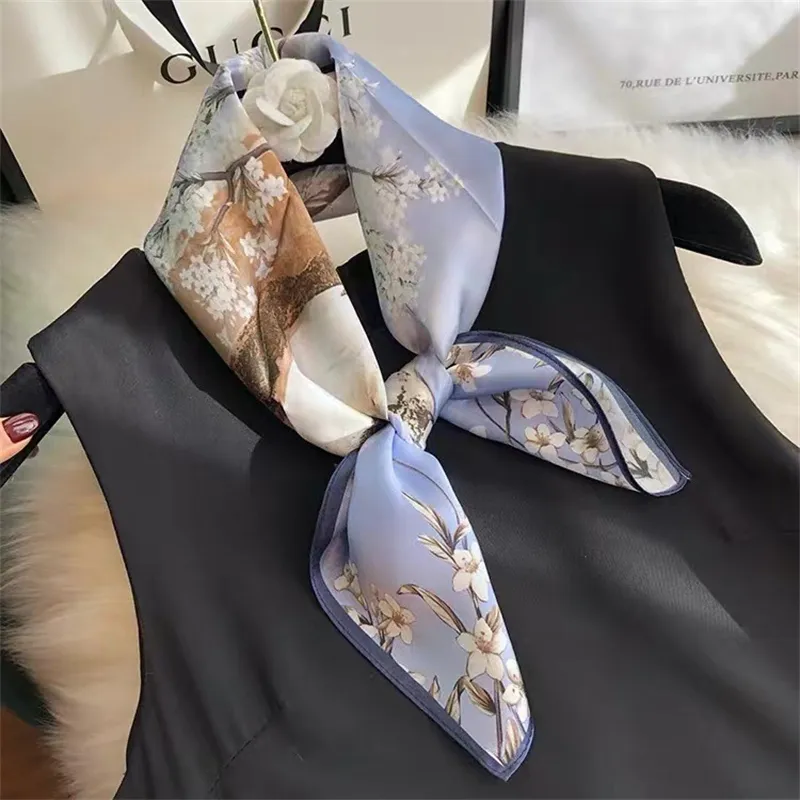 MITHAOL KUSC 100% Mulberry Silk Silk Scarves Women's Elegant Light Purple-3