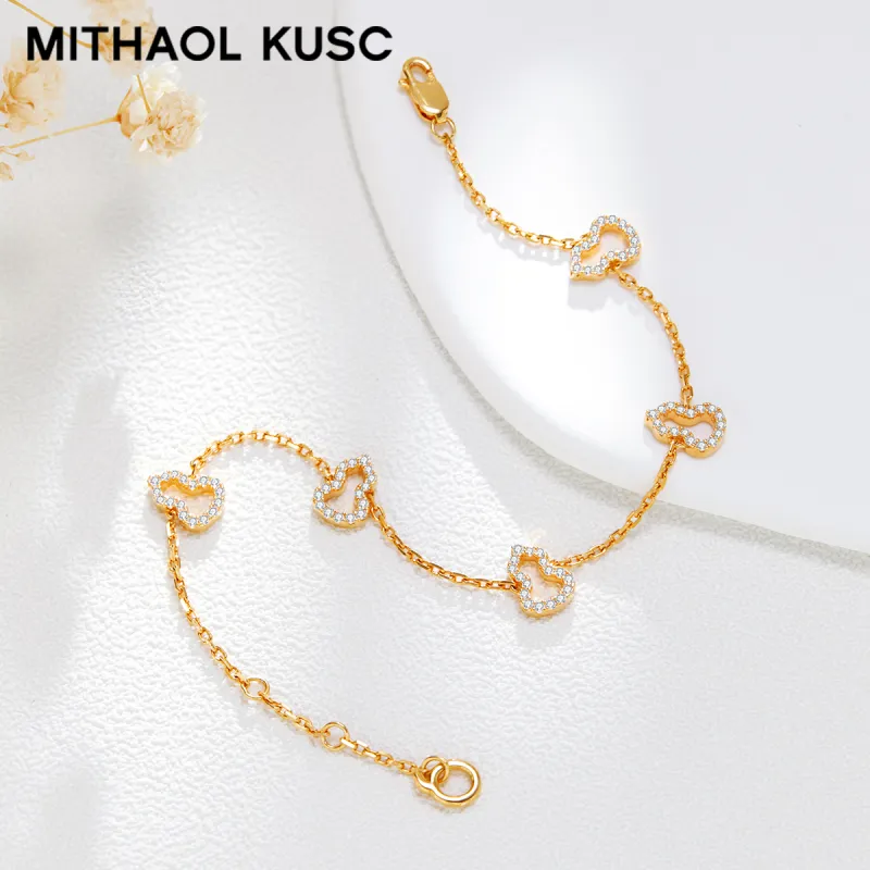 MITHAOL KUSC 925 Silver Plated With 18K Gold Necklaces Women's-4